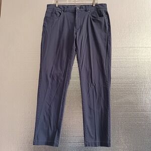 Hickey Freeman New York Cotton Stretch Slim Chinos Pants Mens 36x32 *36x31 Navy